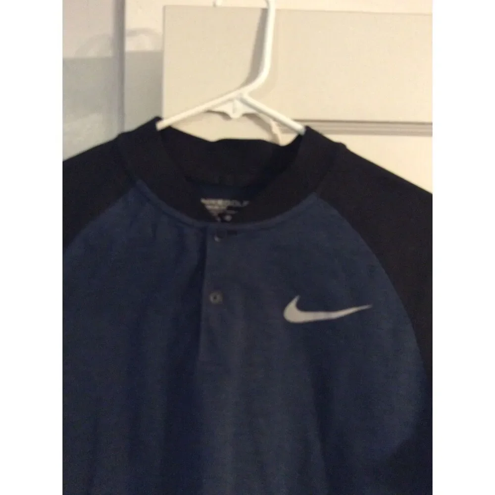 Nike Golf Dri Fit Black Medium 1/4 Button up Shirt Men's